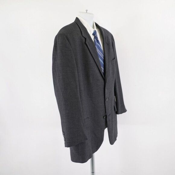 Vintage Tommy Hilfiger Tweed Wool Gray Spec Sport Coat 46R 3 Button‎ - Picture 7 of 12